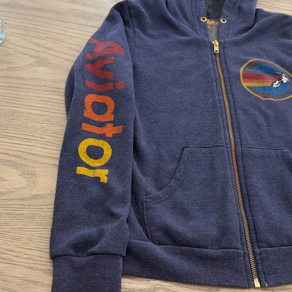 KID'S (sz12) AVIATOR NATION HAMPTONS ZIP HOODIE - NAVY - Picture 3 of 11